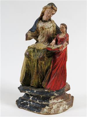 Die Hl. Anna und die kleine Hl. Maria, das Lesen lernend, Alpenländisch, 17. Jahrhundert? - Gioielli, arte e antiquariato