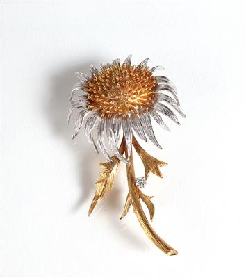 Brillantbrosche "Silberdistel" - Schmuck, Kunst & Antiquitäten