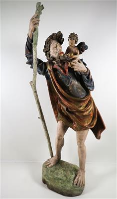 Hl. Christophorus, Alpenländisch, im Stil des 17. Jahrhunderts - Gioielli, arte e antiquariato