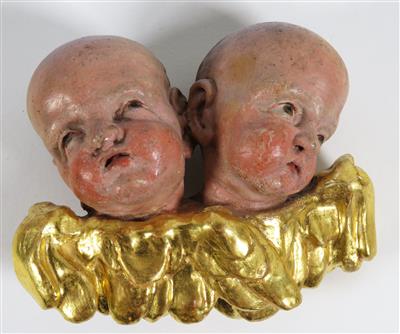 Geflügelter Doppelengelskopf, wohl 18. Jahrhundert - Schmuck, Kunst & Antiquitäten