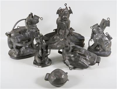 Sammlung von sechs Zinn-Marzipan-Figuren, 19./20. Jahrhundert - Schmuck, Kunst & Antiquitäten