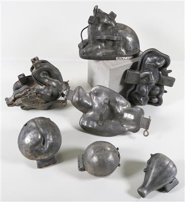 Sammlung von sieben Zinn-Marzipan-Figuren, 19./20. Jahrhundert - Klenoty, umění a starožitnosti