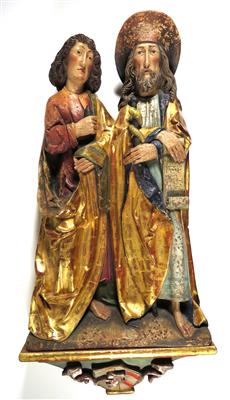 Hl. Kosmas und Damian, in gotischem Stil um 1500, 20. Jahrhundert - Schmuck, Kunst & Antiquitäten