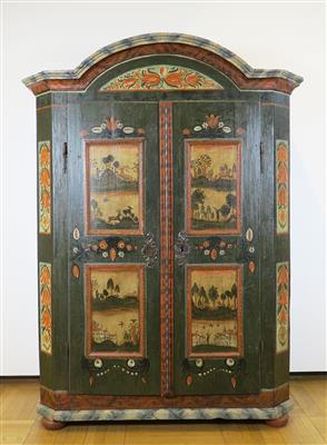 Bäuerlicher Schrank, Voralpenland, 1. Hälfte 19. Jahrhundert - Schmuck, Kunst & Antiquitäten