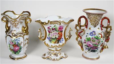 3 Vasen, Böhmen, Mitte 19. Jahrhundert - Jewellery, Works of Art and art