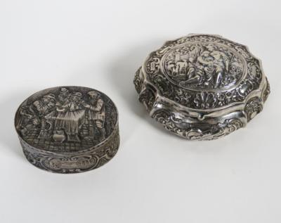 Paar kleine historistische Deckeldosen, Ende 19. Jahrhundert - Schmuck, Kunst & Antiquitäten