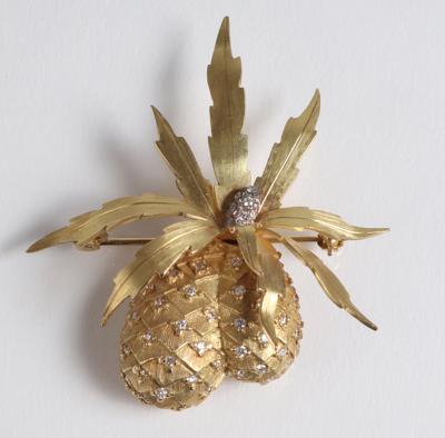 Brillant Brosche "Ananas" - Schmuck, Kunst & Antiquitäten