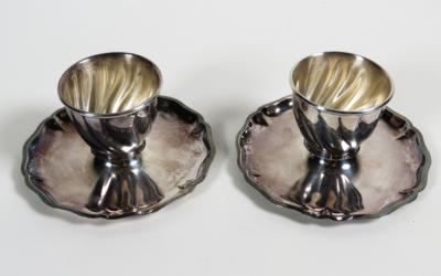 Paar silberne Eierbecher, Schwäbisch-Gmünd, 20. Jahrhundert - Schmuck, Kunst & Antiquitäten