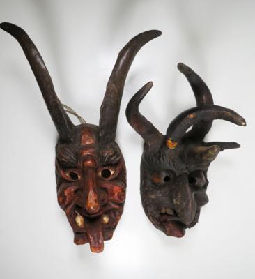 Zwei Perchtenmasken, Tirol, 20. Jahrhundert - Antiques, art and jewellery