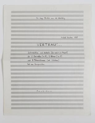 Vierseitige Partitur "Vertrau" - From the estate of SEPP FORCHER