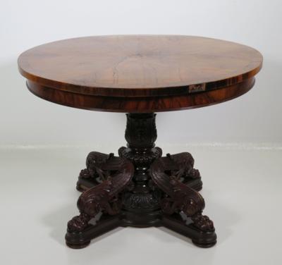 Kleiner runder Tisch in barockisierender Stilform, unter Verwendung verschieden alter Teile, 19./20. Jahrhundert - Antiques, art and jewellery