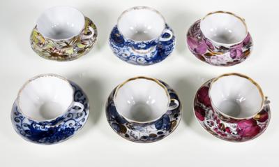 6 Teetassen mit Untertassen, Lomonosov, St. Petersburg - Antiques, art and jewellery