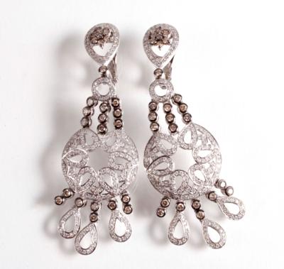 2 Brillant Diamant Ohrsteckclipsgehänge zus. ca. 2,60 ct - Antiques, art and jewellery