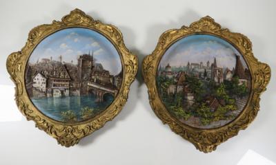 Zwei Wandreliefe "Nürnberg", Wilhelm Schiller  &  Sohn, Bodenbach, Ende 19. Jahrhundert - Klenoty, umění a starožitnosti