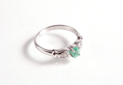 Diamant Smaragd Damenring - Gioielli, arte e antiquariato