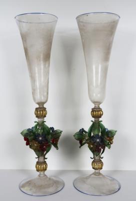 Paar Pokalgläser, Murano, 20. Jahrhundert - Jewellery, antiques and art