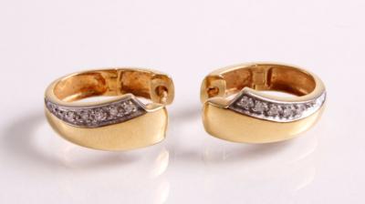 2 Diamantkreolen - Jewellery, antiques and art