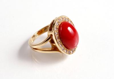 Diamant Damenring zus. ca. 0,40 ct - Jewellery, antiques and art