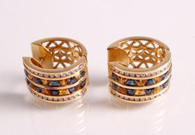 2 Brillant Ohrsteckkreolen zus. ca. 0,55 ct - Jewellery and watches