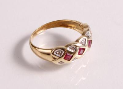 Diamant Rubin Damenring - Schmuck und Uhren