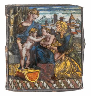 Hinterglasgemälde nach Raffaello Santi/Giulio Romano, Venetien-Tirol, 2. Hälfte 16. Jahrhundert - Pictures and graphics from all eras