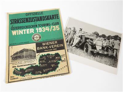 ÖTC Strassenkarte 1934/35 und Fotografie der 10000 Km-Fahrt 1931 - Automobilia