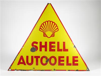 Emailschild "Shell" Dreieck um 1930 - Automobilia