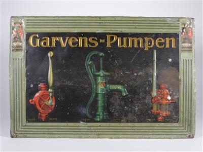 Blechschild "Garvens Pumpen um 1910" - Automobilia