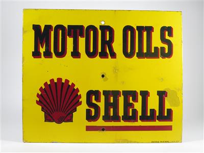 Emailschild "Shell Motor Oils" der 20er Jahre - Automobilia