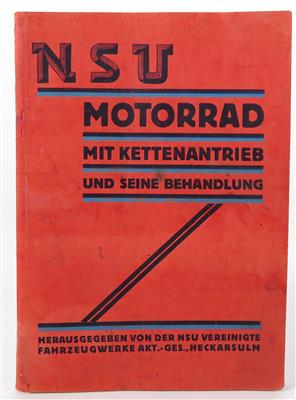 NSU Motorrad mit Kettenantrieb und seine Behandlung - Automobilia