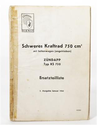 Zündapp "Ersatzteilliste" - Automobilia