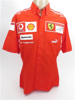 Michael Schumacher "Kurzarm Team-Hemd signiert" - Automobilia