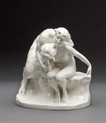 Faun und Nymphe Schwarzburger Werkstätte für Porzellankunst, Entwurf Rudolf Marcuse (1878 - 1930) - Um?ní, starožitnosti, šperky - Salzburg