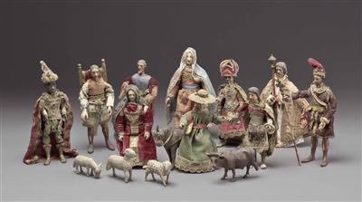 Barocke Weihnachts-Krippenfiguren, Salzburgisch, 18. Jhdt. - Christmas-auction Furniture, Carpets, Paintings