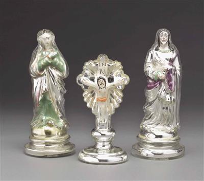 3 Silberglas-Figuren, Böhmen 2. Hälfte 19. Jhdt. - Weihnachtsauktion