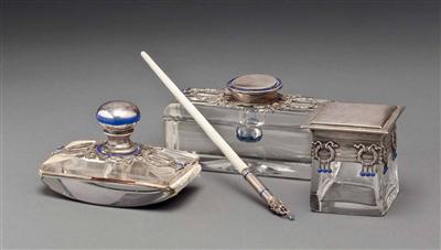 Tintenzeuggarnitur um 1900, 4 Stück - Schmuck, Taschen- und Armbanduhren - Kunst des 20. Jahrhunderts