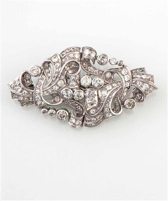 Diamantbrosche zus. ca. 5,50 ct - Schmuck, Taschen- und Armbanduhren - Kunst des 20. Jahrhunderts; Sonderteil Nachlass Schlagersängerin LOLITA