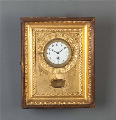 Kleine Biedermeier-Rahmenuhr um 1830 - Easter Auction (Art & Antiques)