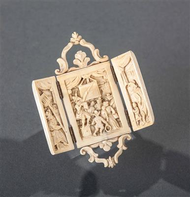 Miniatur-Triptychon, 2. Hälfte 19. Jhdt. - Osterauktion - Kunst und Antiquitäten