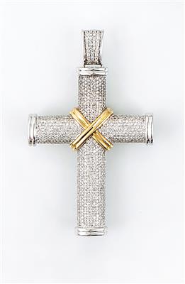 Brillantkreuz zus. 4,02 ct - Schmuck, Taschen- und Armbanduhren - Kunst des 20. Jahrhunderts