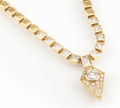 Brillant Diamant Collier zus. ca. 3,50 ct - Schmuck, Uhren und Kleinkunst