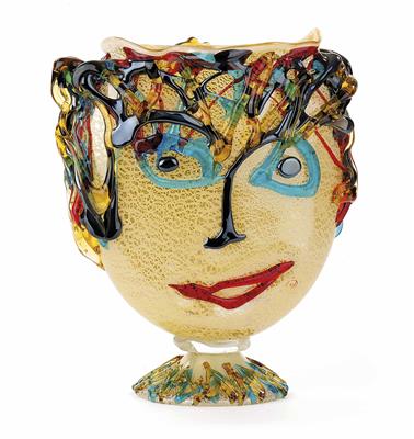 Vase in Form eines Kopfes, Sergio Costantini (1956 geb.) für Artigianato Muranese, Murano um 2000 - Umění, starožitnosti, šperky – Salzburg
