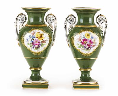 Paar Meissener Amphoren-Vasen, 2. Hälfte 19. Jhdt. - Salzburg: Osterauktion