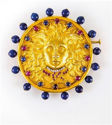 Diamantbrosche "Sonne" - Schmuck, Uhren und Antiquitäten