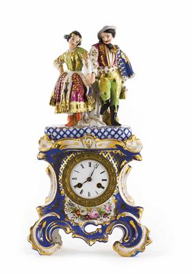 Porzellan-Pendule, wohl Frankreich, Mitte 19. Jhdt. - Antiques, art and jewellery – Salzburg