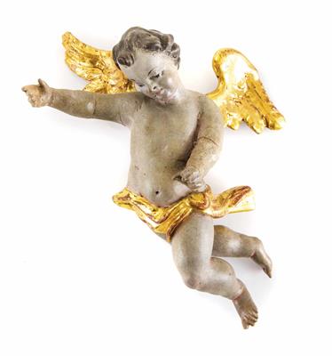 Kleiner geflügelter Aufsatz-Engel, Süddeutschland, Mitte 18. Jahrhundert - Furniture