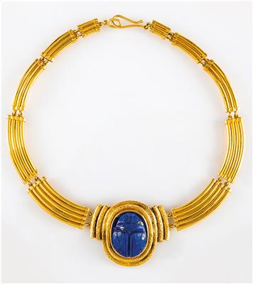 Collier mit Lapislazuli-Skarabäus - Klenoty, Náramkové a malého umění