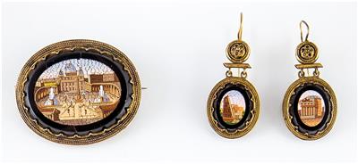 Mikromosaik-Schmuckgarnitur, Rom, Ende 19. Jahrhundert - Schmuck, Uhren und Kleinkunst