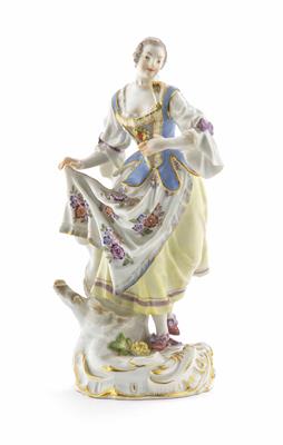 Tanzende Schäferin, Entwurf Friedrich Elias Meyer 1752, Meissen 1952 - Schmuck, Uhren und Kleinkunst