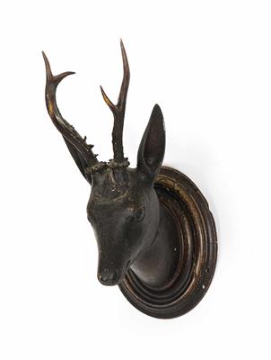 Jagdtrophäe - Rehbockkopf mit Krickerl, Alpenländisch, 1. Hälfte 19. Jahrhundert - Easter Auction